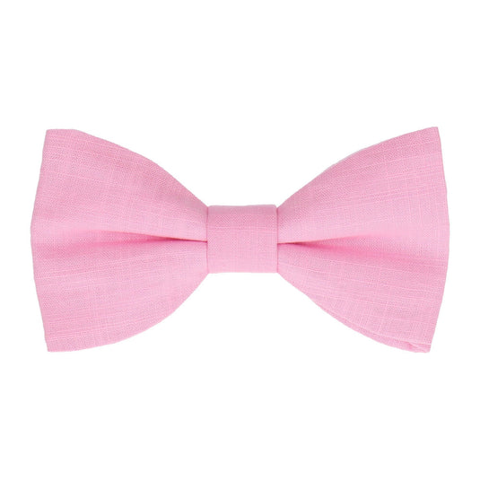 Pink Plain Textured Cotton Bow Tie - Bow Tie with Free UK Delivery - Mrs Bow Tie
