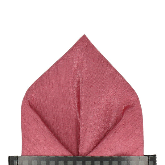 Deep Rose Pink Faux Silk Pocket Square - Pocket Square with Free UK Delivery - Mrs Bow Tie