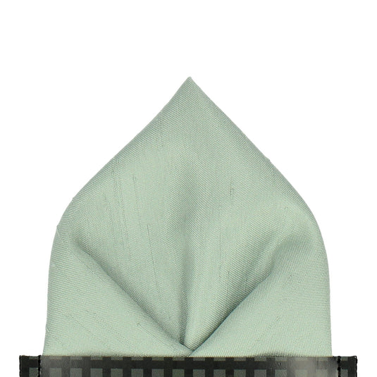 Mint Green Faux Silk Pocket Square - Pocket Square with Free UK Delivery - Mrs Bow Tie