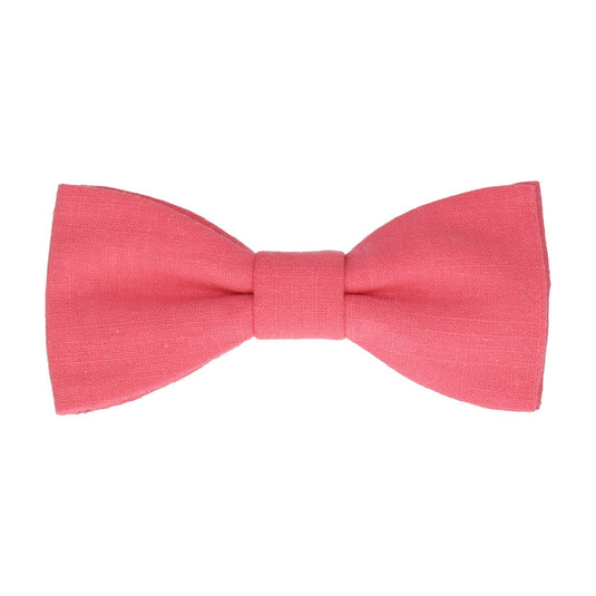 Salmon Pink Plain Textured Cotton Bow Tie - Bow Tie with Free UK Delivery - Mrs Bow Tie