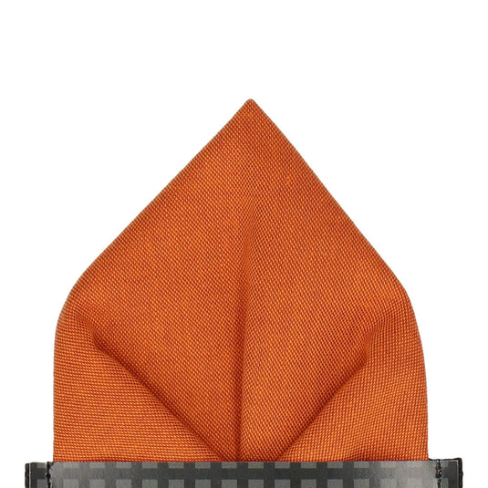 Cotton Burnt Orange Pocket Square - Pocket Square with Free UK Delivery - Mrs Bow Tie