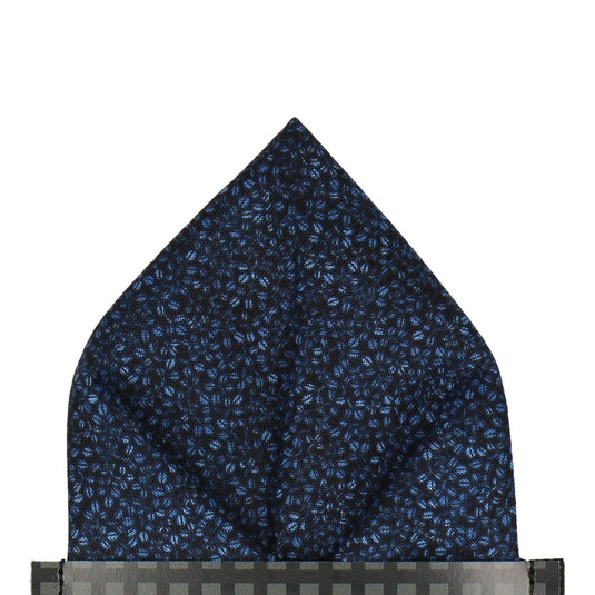 Navy Blue Tiny Petal Cotton Pocket Square - Pocket Square with Free UK Delivery - Mrs Bow Tie