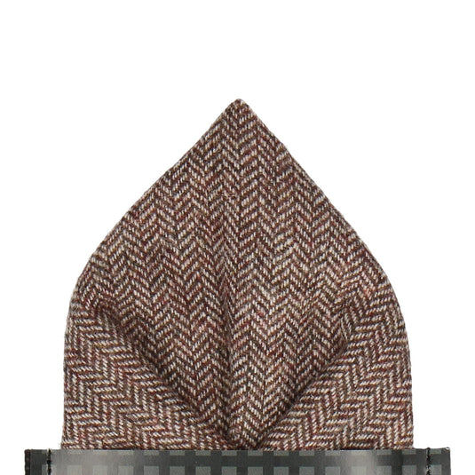 Faux Tweed Brown Pocket Square - Pocket Square with Free UK Delivery - Mrs Bow Tie