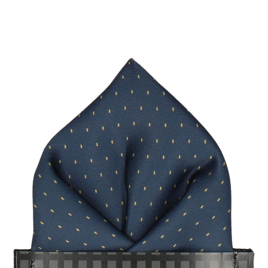 Navy Blue Yellow Fleck Pocket Square - Pocket Square with Free UK Delivery - Mrs Bow Tie