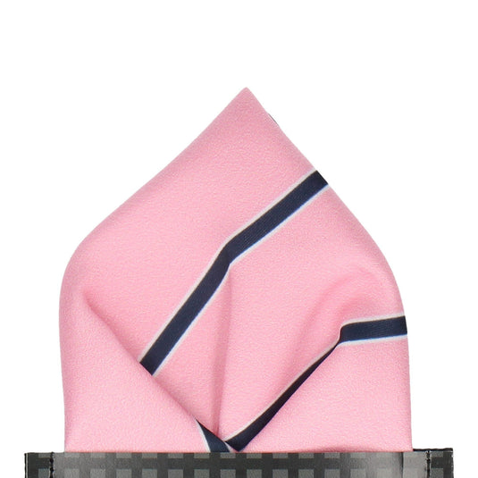 Pink Regimental Stripe Pocket Square - Pocket Square with Free UK Delivery - Mrs Bow Tie