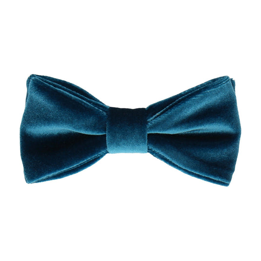 Peacock Blue Velvet Bow Tie - Bow Tie with Free UK Delivery - Mrs Bow Tie