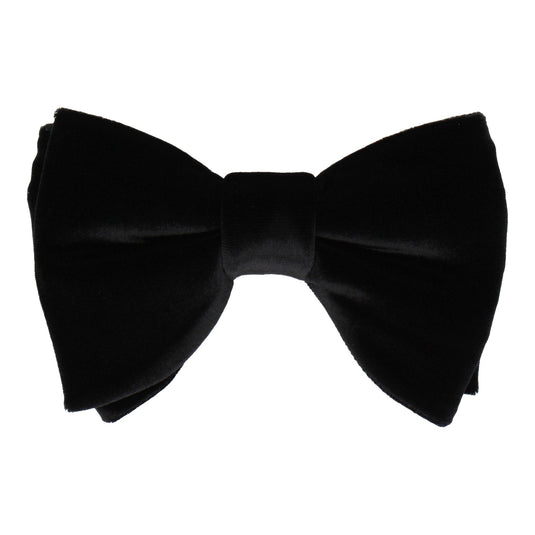 Black Velvet Large Evening Bow Tie - Bow Tie with Free UK Delivery - Mrs Bow Tie