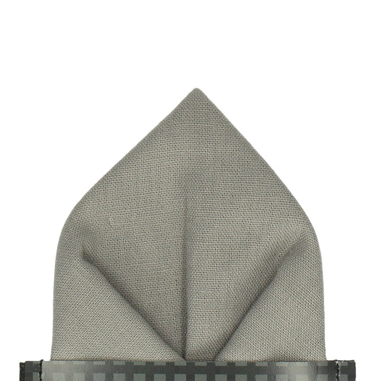 Storm Grey Brushed Linen Pocket Square - Pocket Square with Free UK Delivery - Mrs Bow Tie