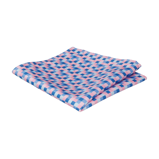 Blue & Pink Pixel Block Pattern Pocket Square - Pocket Square with Free UK Delivery - Mrs Bow Tie