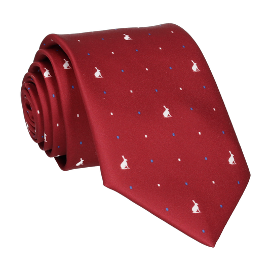 Leveret Hare Red Tie - Tie with Free UK Delivery - Mrs Bow Tie