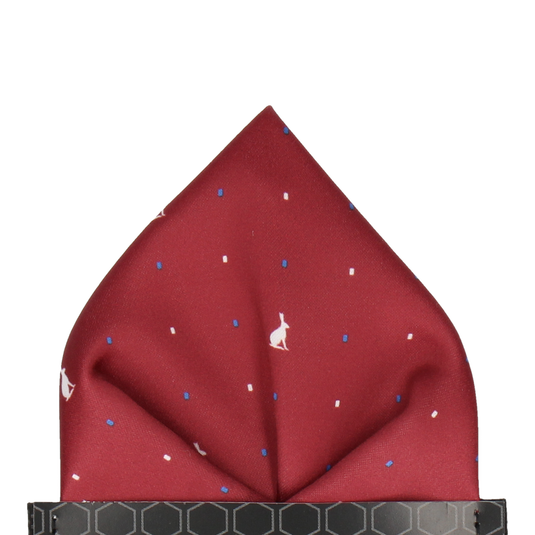 Leveret Hare Red Pocket Square - Pocket Square with Free UK Delivery - Mrs Bow Tie