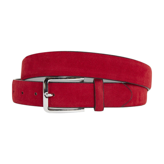Textured Belt Bold Red Suede Feel