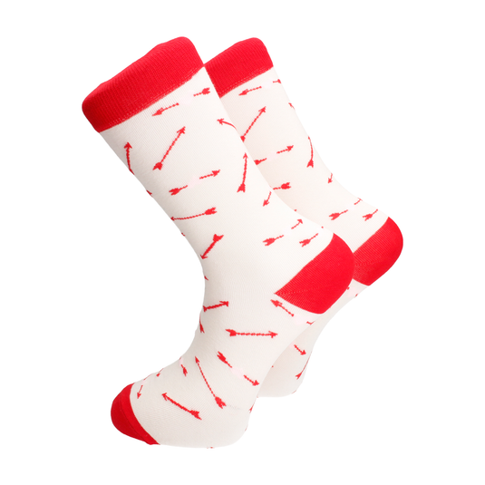 Cupid's Arrow Red & Cream Cotton Socks