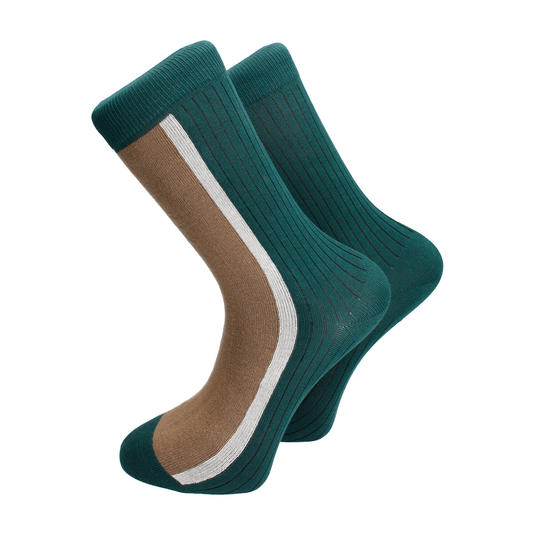 Drake Emerald Green Ribbed Cotton Socks