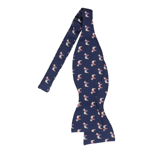 Navy Blue French Bulldog Print Bow Tie - Bow Tie with Free UK Delivery - Mrs Bow Tie