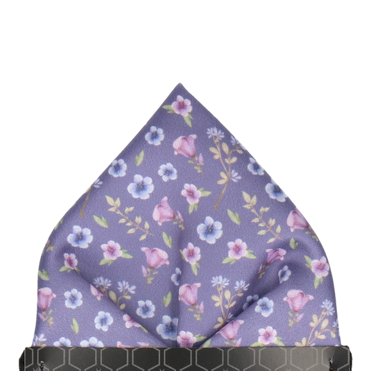 Mauve Light Purple Ditsy Floral Wedding Pocket Square - Pocket Square with Free UK Delivery - Mrs Bow Tie