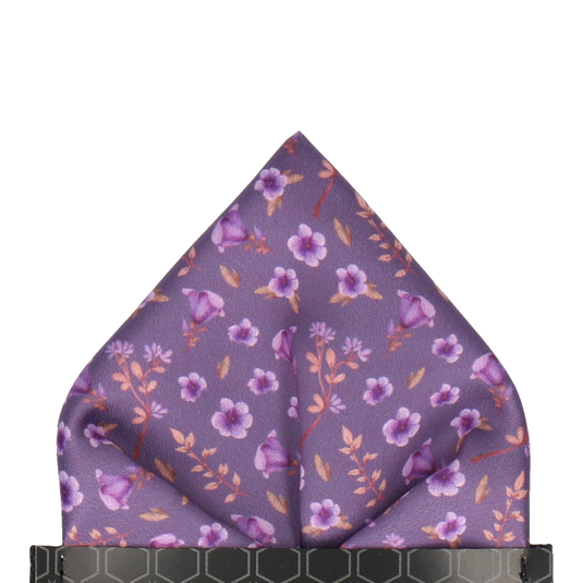 Blossom Ditsy Floral Purple Wedding Pocket Square - Pocket Square with Free UK Delivery - Mrs Bow Tie