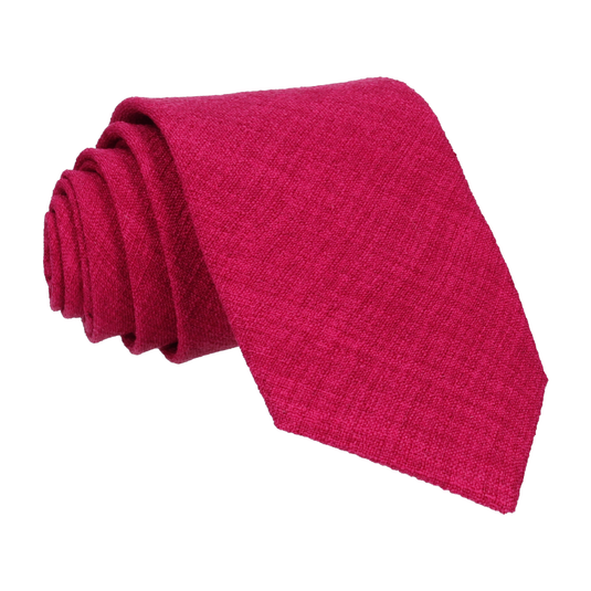 Summer Pink Textured Cotton Linen Tie - Tie with Free UK Delivery - Mrs Bow Tie