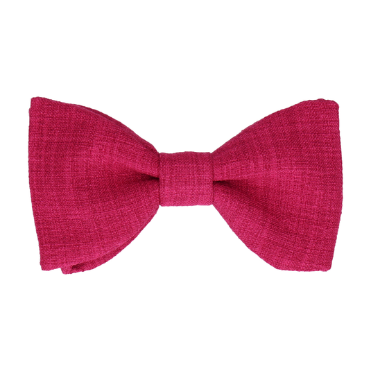 Summer Pink Textured Cotton Linen Bow Tie - Bow Tie with Free UK Delivery - Mrs Bow Tie