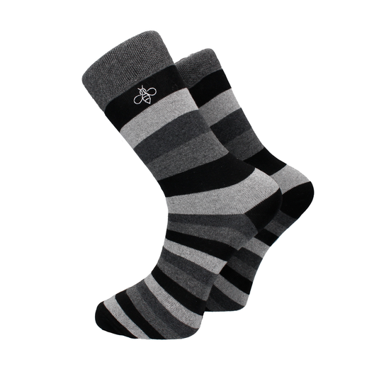 Giovanni Grey Stripe Bamboo Socks - Socks with Free UK Delivery - Mrs Bow Tie