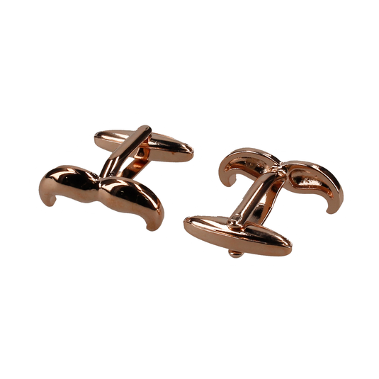 Rose Gold Moustache Cufflinks - Cufflinks with Free UK Delivery - Mrs Bow Tie