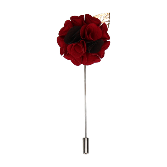 Bouquet (Red & Black) Lapel Pin - Lapel Pin with Free UK Delivery - Mrs Bow Tie