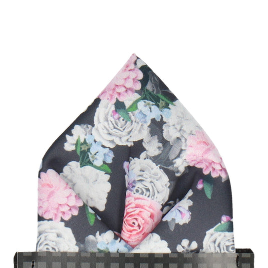 Pink White Floral Blossom Print Pocket Square - Pocket Square with Free UK Delivery - Mrs Bow Tie