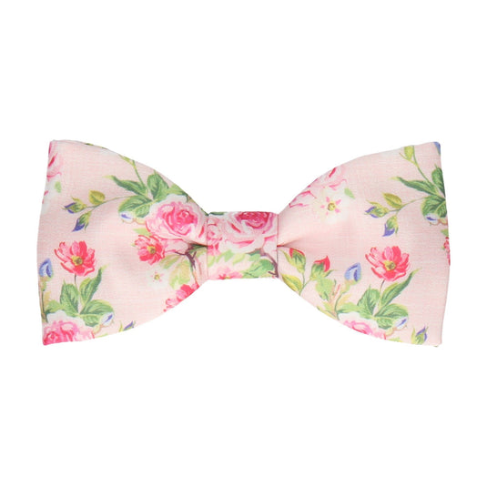 Light Pink Floral Chintz Bow Tie - Bow Tie with Free UK Delivery - Mrs Bow Tie