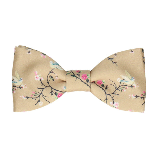 Gold Chinoiserie Floral Bow Tie - Bow Tie with Free UK Delivery - Mrs Bow Tie