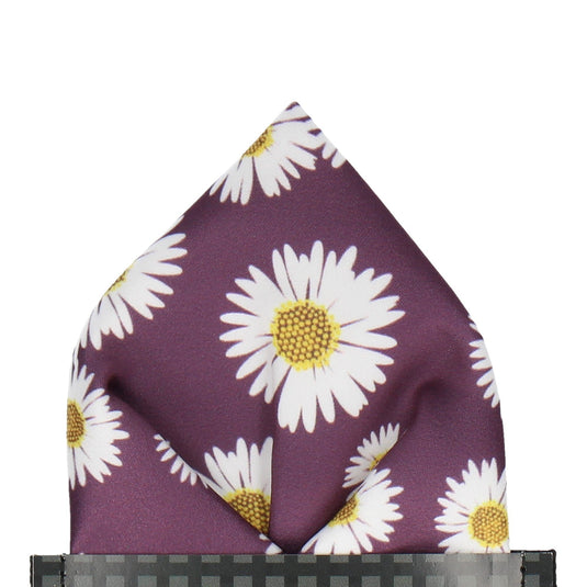 Purple Large Daisy Print Pocket Square - Pocket Square with Free UK Delivery - Mrs Bow Tie