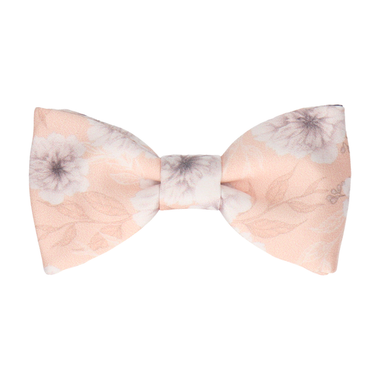 Light Peach Wedding Floral Bow Tie - Bow Tie with Free UK Delivery - Mrs Bow Tie