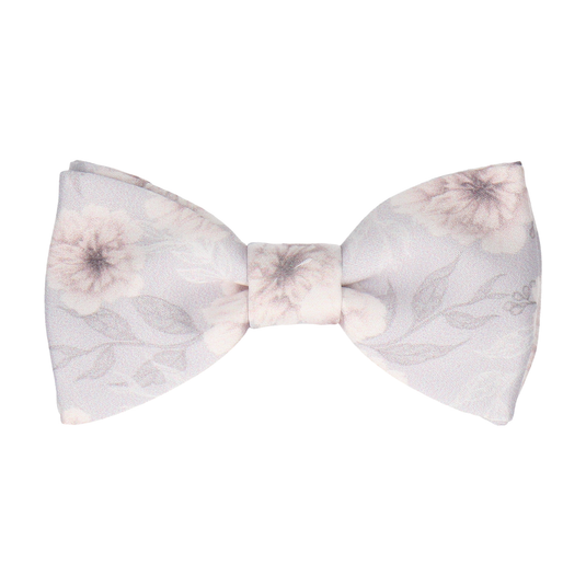 Platinum Grey Wedding Floral Bow Tie - Bow Tie with Free UK Delivery - Mrs Bow Tie