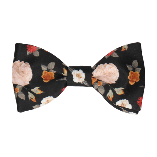 Floral Black Bow Tie - Bow Tie with Free UK Delivery - Mrs Bow Tie