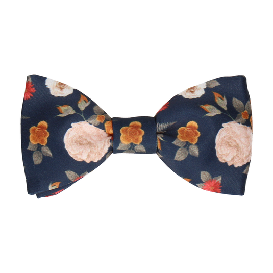 Floral Navy Blue Bow Tie - Bow Tie with Free UK Delivery - Mrs Bow Tie