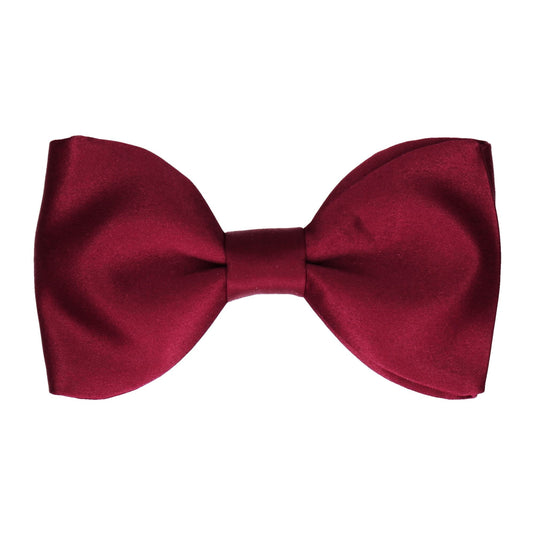 Burgundy Red Wine Plain Solid Satin Bow Tie - Bow Tie with Free UK Delivery - Mrs Bow Tie