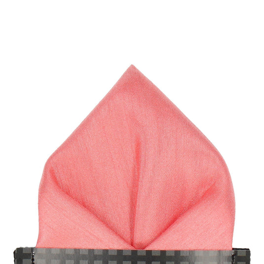 Coral Faux Silk Pocket Square - Pocket Square with Free UK Delivery - Mrs Bow Tie