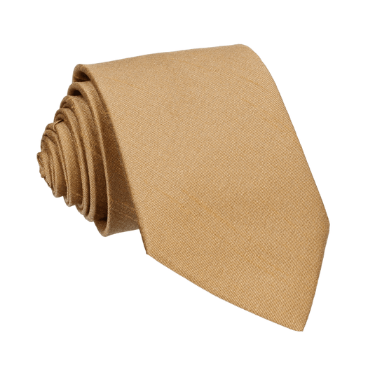 Antique Gold Faux Silk Tie - Tie with Free UK Delivery - Mrs Bow Tie