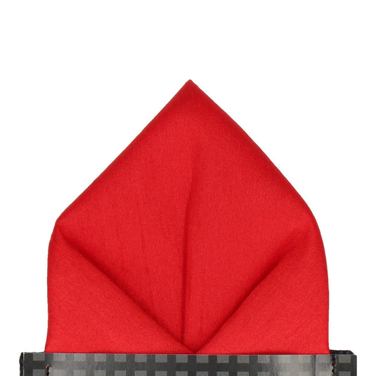 Pillar Box Red Faux Silk Pocket Square - Pocket Square with Free UK Delivery - Mrs Bow Tie