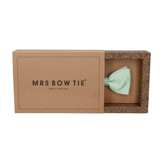 Plain Solid Mint Green Bow Tie - Bow Tie with Free UK Delivery - Mrs Bow Tie