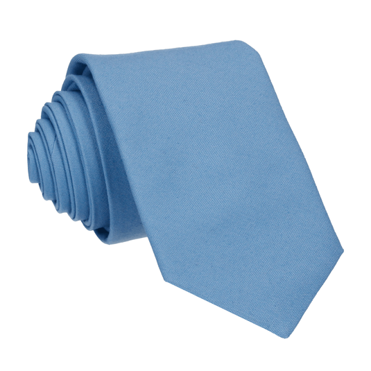 Cotton Summer Sky Blue Tie - Tie with Free UK Delivery - Mrs Bow Tie