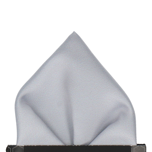 Plain Solid Platinum Grey Pocket Square - Pocket Square with Free UK Delivery - Mrs Bow Tie