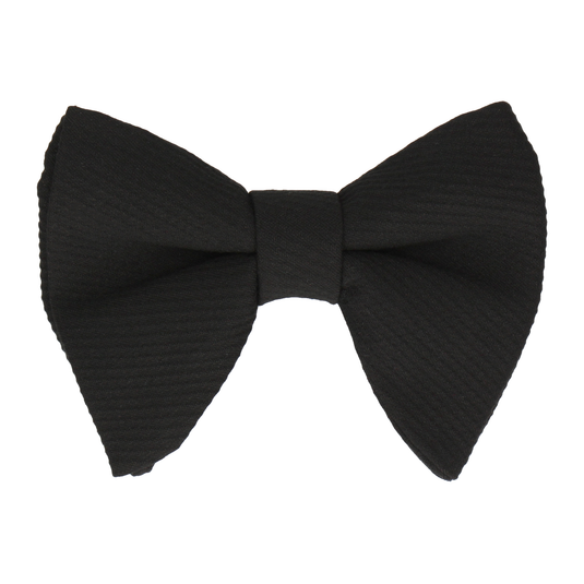 Faux Seersucker in Black Large Evening Bow Tie - Bow Tie with Free UK Delivery - Mrs Bow Tie