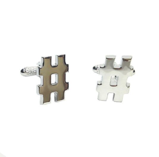 Hashtag Cufflinks - Cufflinks with Free UK Delivery - Mrs Bow Tie