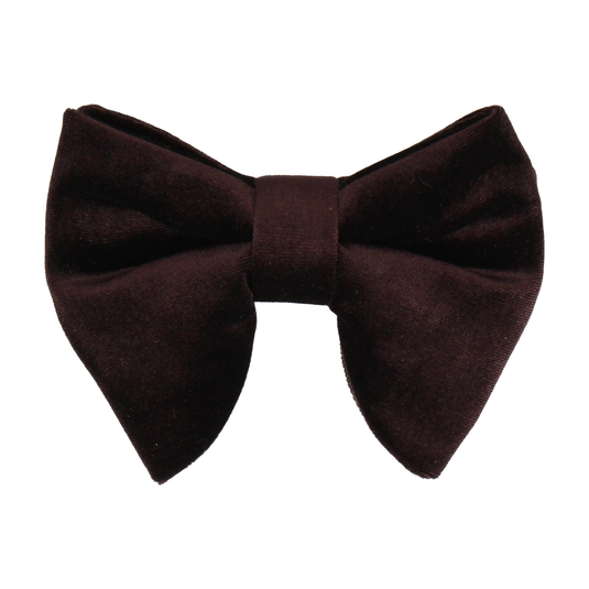 Dark Brown Velvet Large Evening Bow Tie - Bow Tie with Free UK Delivery - Mrs Bow Tie