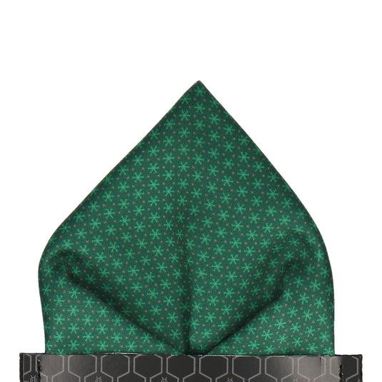 Green Tiny Cross Pattern Pocket Square - Pocket Square with Free UK Delivery - Mrs Bow Tie