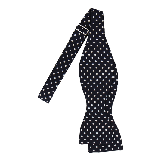 Navy Blue Polka Dots Cotton Bow Tie - Bow Tie with Free UK Delivery - Mrs Bow Tie
