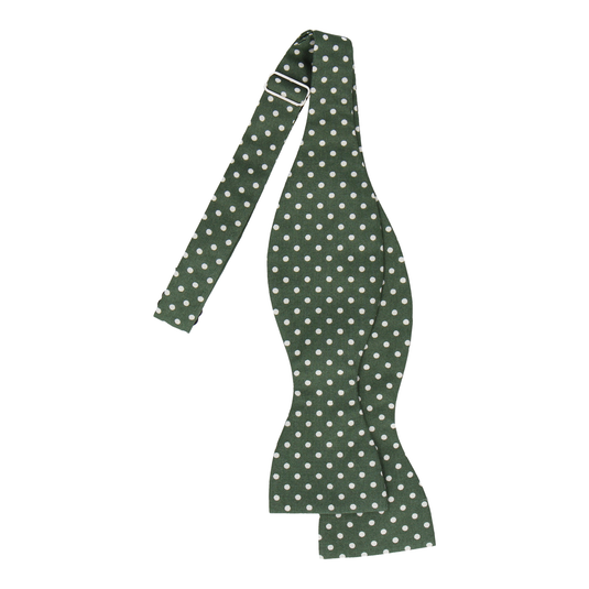 Fennel Green Polka Dots Cotton Bow Tie - Bow Tie with Free UK Delivery - Mrs Bow Tie
