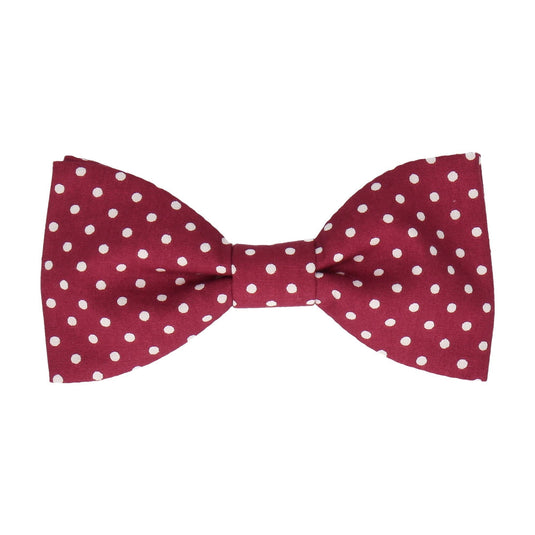 Cranberry Red Polka Dots Cotton Bow Tie - Bow Tie with Free UK Delivery - Mrs Bow Tie