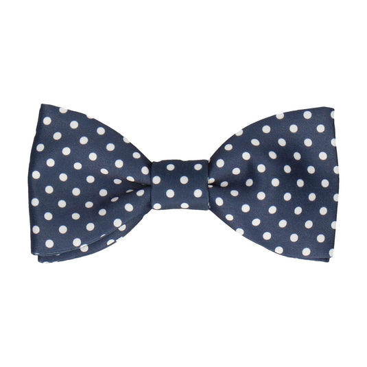 White Dots Navy Blue Bow Tie - Bow Tie with Free UK Delivery - Mrs Bow Tie