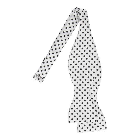 Black Spots White Bow Tie - Bow Tie with Free UK Delivery - Mrs Bow Tie
